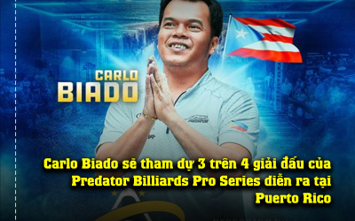 Carlo Biado Tham Gia 3 Trên 4 Giải Predator Pro Series tại Puerto Rico