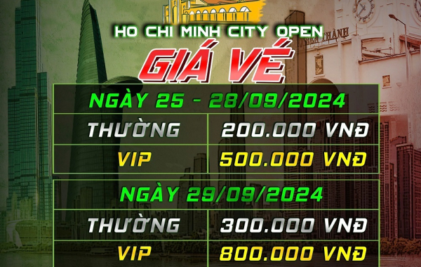 Giá vé Giải đấu Billards Pool 9 Ho Chi Minh Open 2024