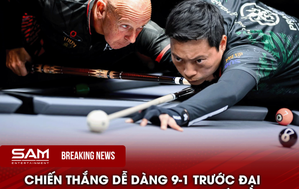 Hoàng Sao thắng đậm 9-1, đối đầu “lão tướng” Ralf Souquet ở trận tiếp theo