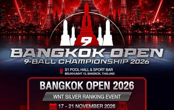 Bangkok Open 9-Ball Championship 2026: Đấu trường WNT Silver đổ bộ Bangkok tháng 11