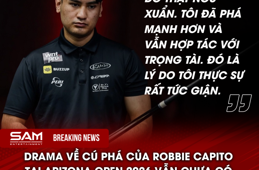 Robbie Capito tiếp tục phản đối quyết định bắt lỗi soft break tại Arizona Open 2026