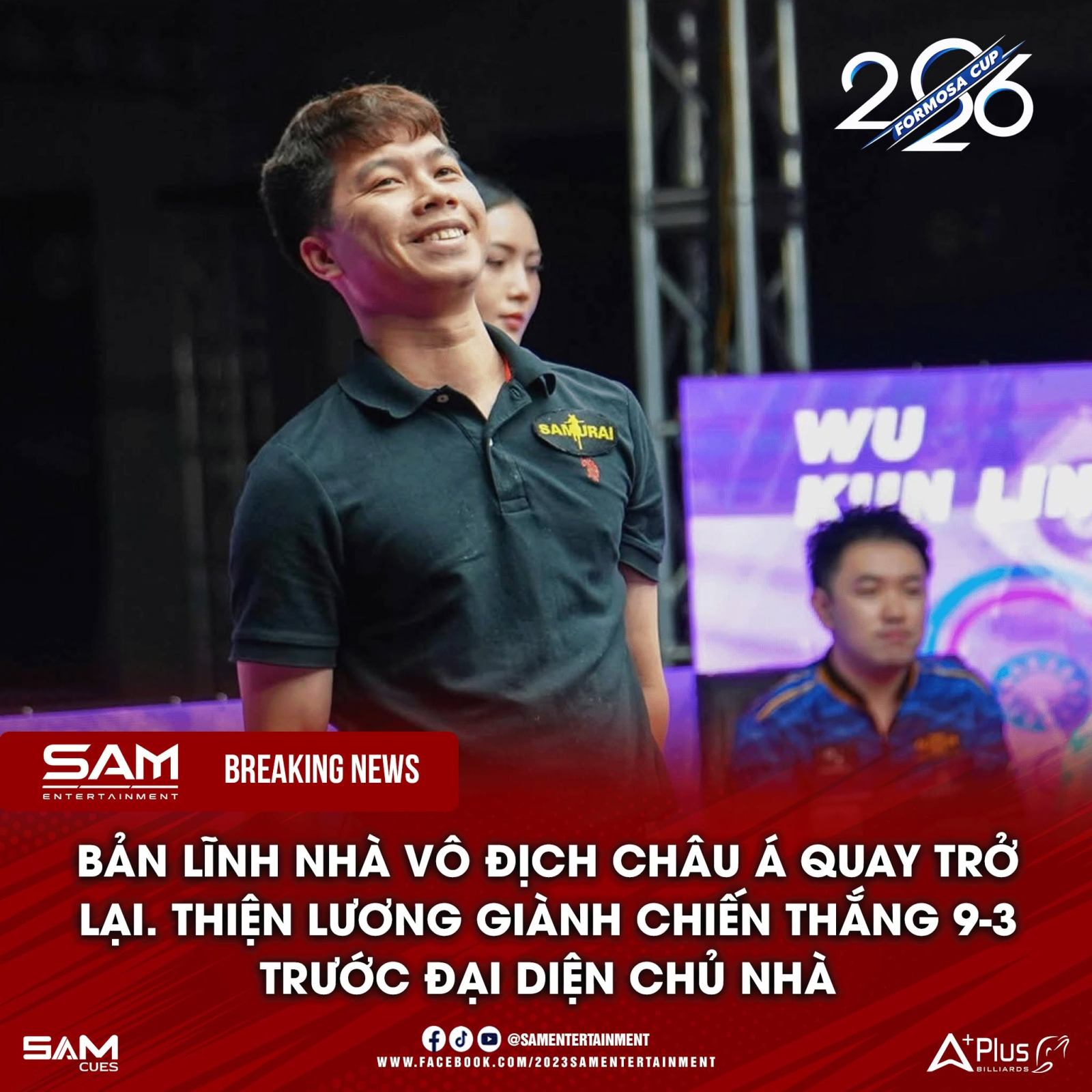 Bản lĩnh nhà vô địch châu Á trở lại – Thiện Lương thắng đậm 9-3 tại Formosa Cup 2026