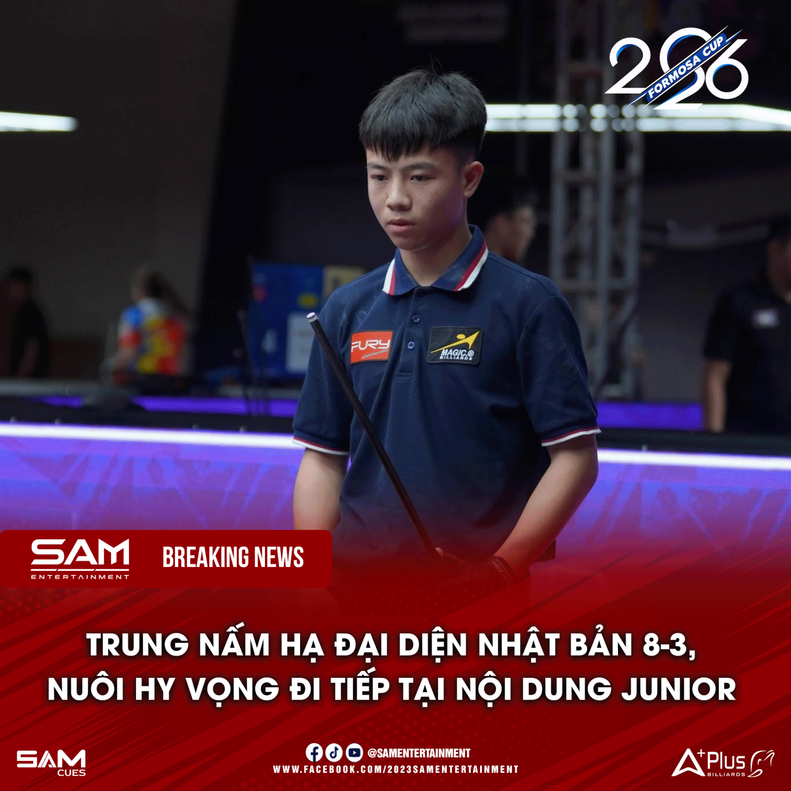 Trung Nấm thắng 8-3 trước đại diện Nhật Bản, tiếp tục nuôi hy vọng đi tiếp ở nội dung Junior