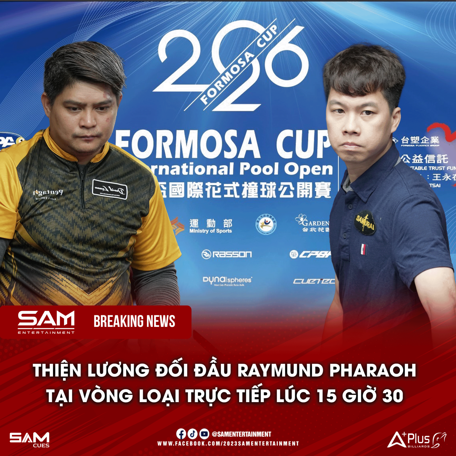 Lịch thi đấu Winner Round 1 Formosa Cup 2026: Lường Đức Thiện có thể chạm trán Ko Pin Yi nếu đi tiếp