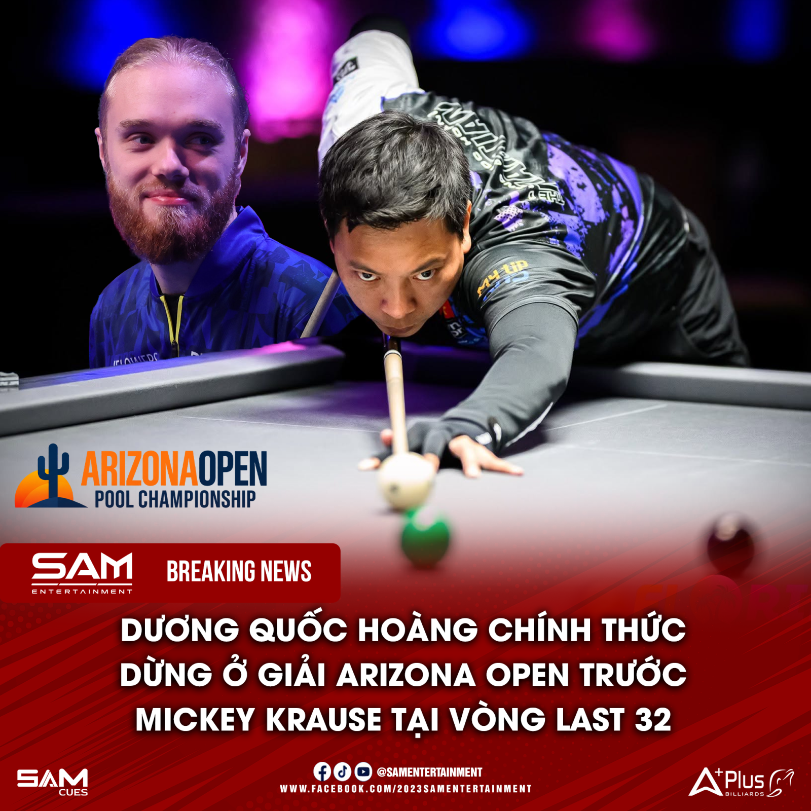 HOÀNG SAO DỪNG BƯỚC TẠI ARIZONA OPEN 2026 SAU THẤT BẠI TRƯỚC MICKEY KRAUSE