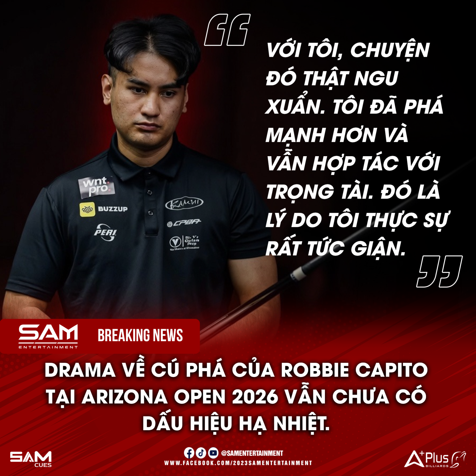 Robbie Capito tiếp tục phản đối quyết định bắt lỗi soft break tại Arizona Open 2026