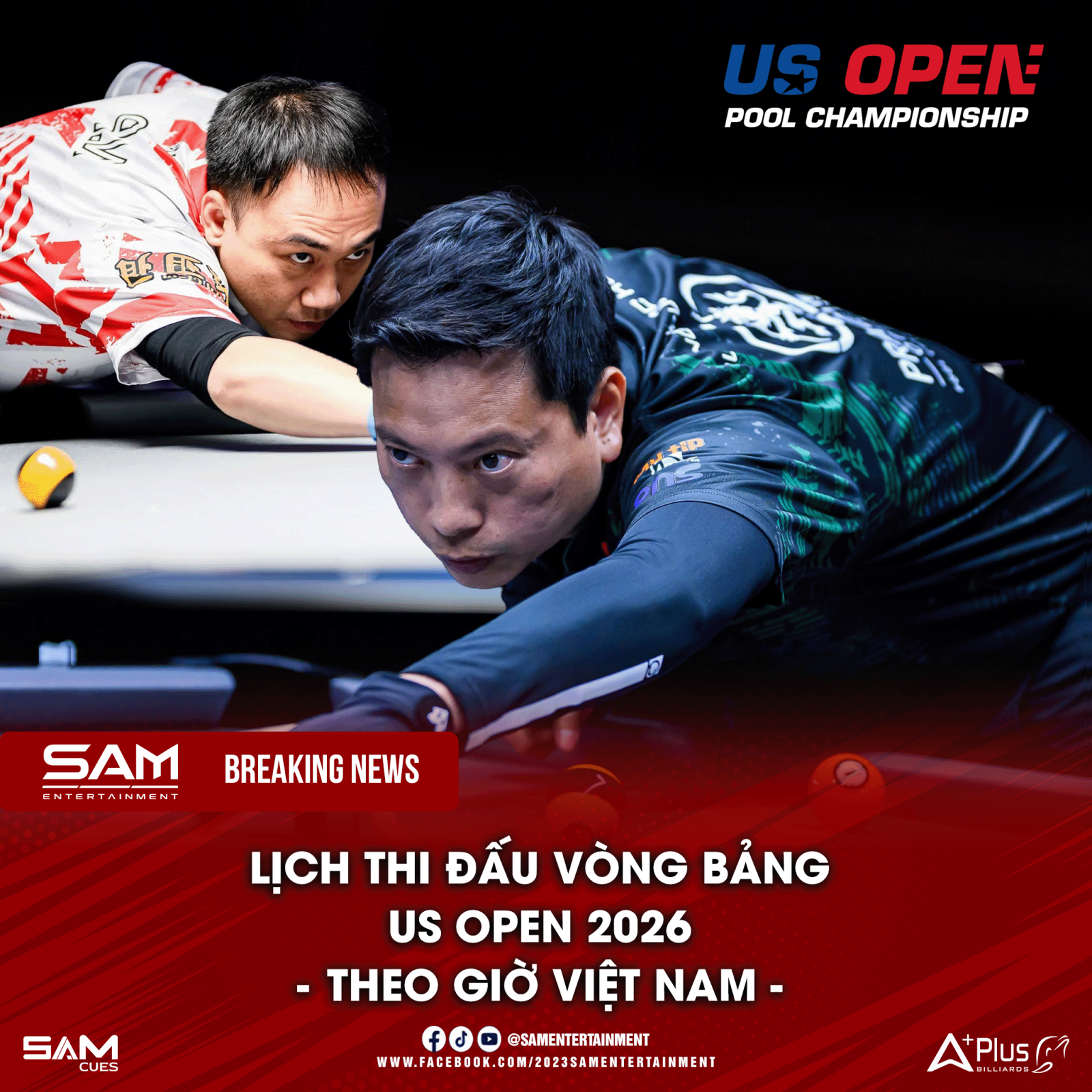 Lịch thi đấu US Open Pool Championship 2026 theo giờ Việt Nam: 3 đại diện Việt Nam xuất trận