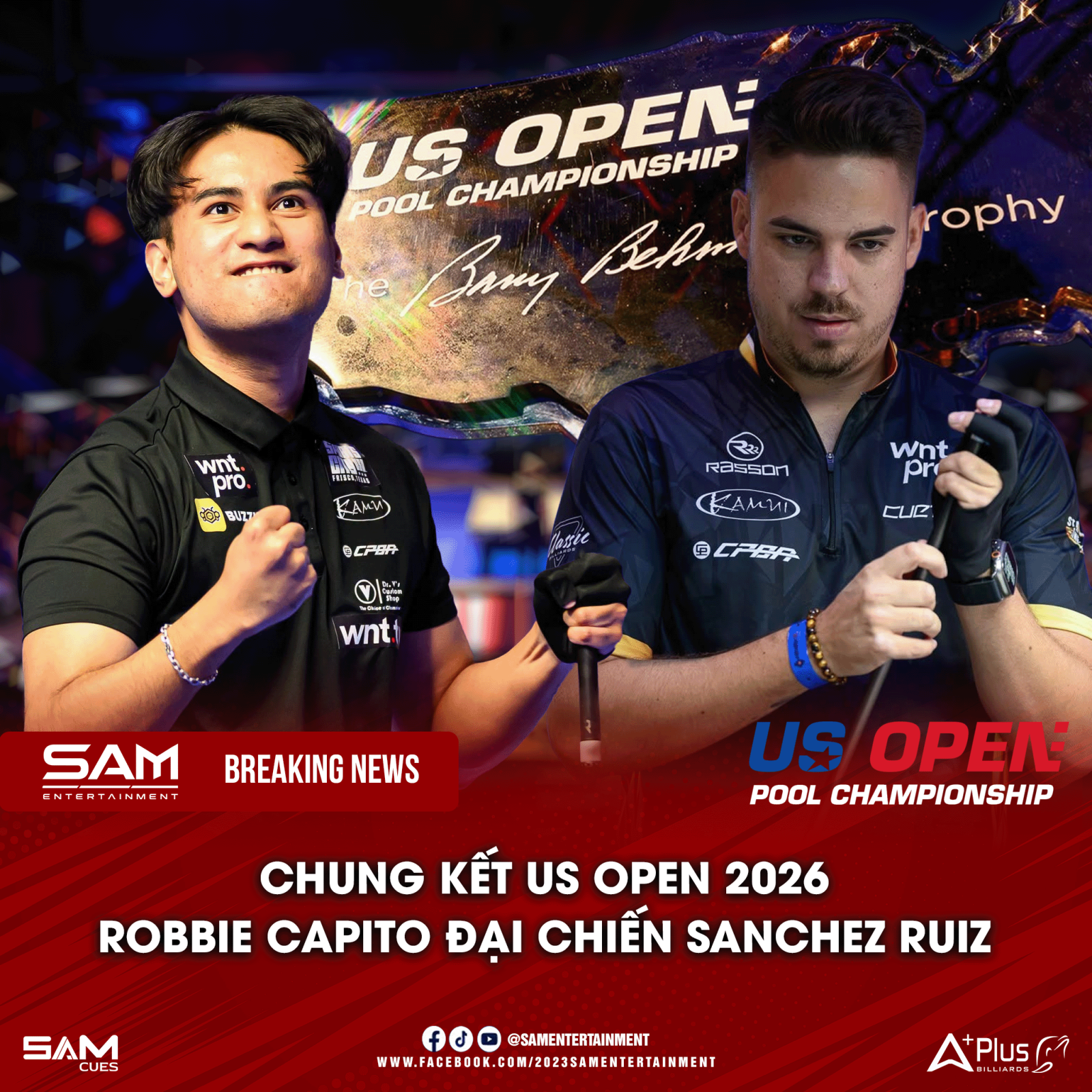 Chung kết US Open 2026: Robbie Capito đối đầu Francisco Sánchez Ruiz lúc 04:00 sáng 31/08 theo giờ Việt Nam