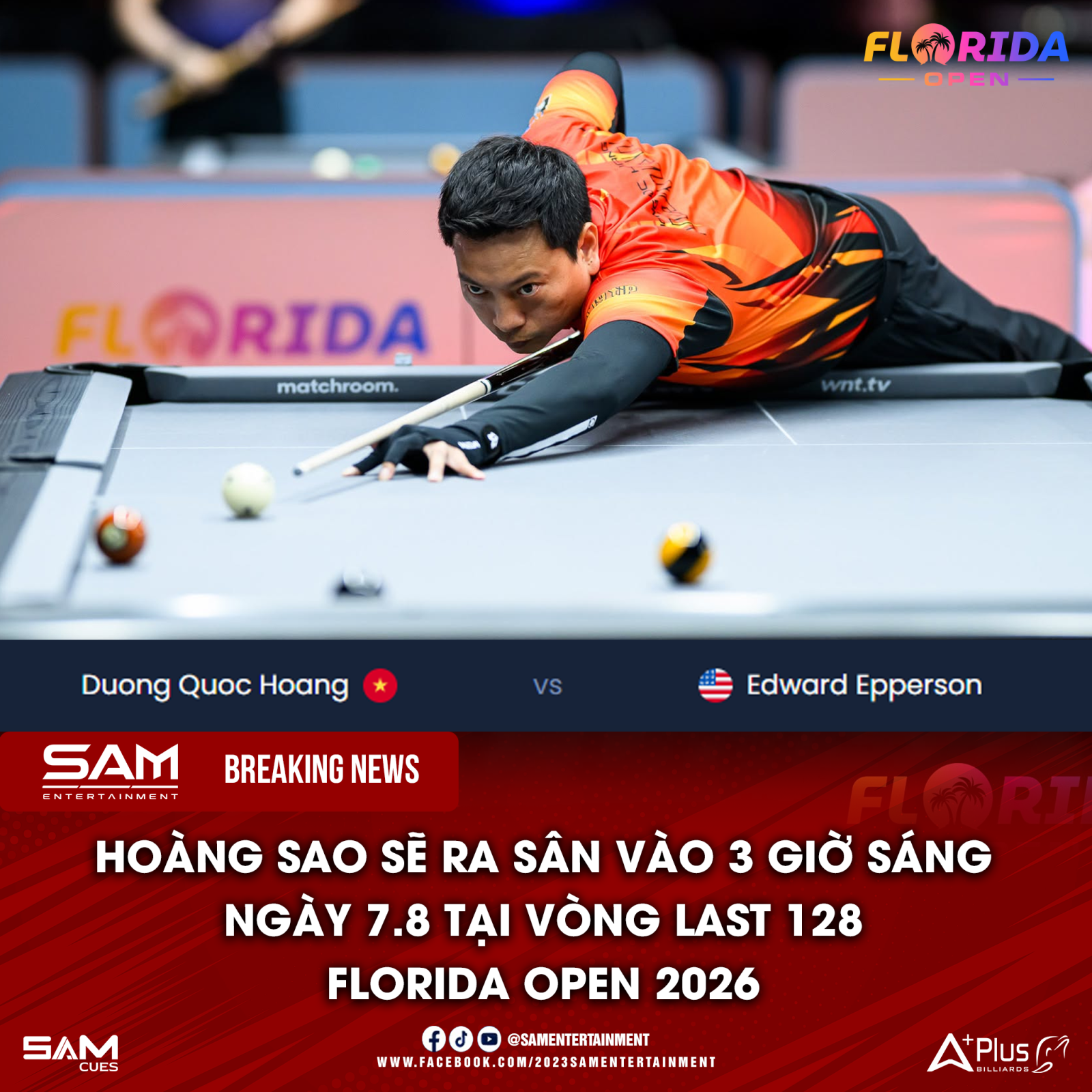 LỊCH THI ĐẤU VÒNG LAST 128 – FLORIDA OPEN 2026