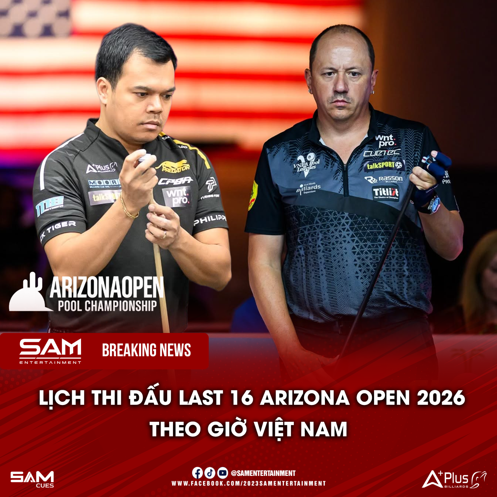LỊCH THI ĐẤU LAST 16 ARIZONA OPEN 2026: NHIỀU CẶP ĐẤU ĐỈNH CAO, SHANE VAN BOENING ĐỤNG ĐỘ CARLO BIADO