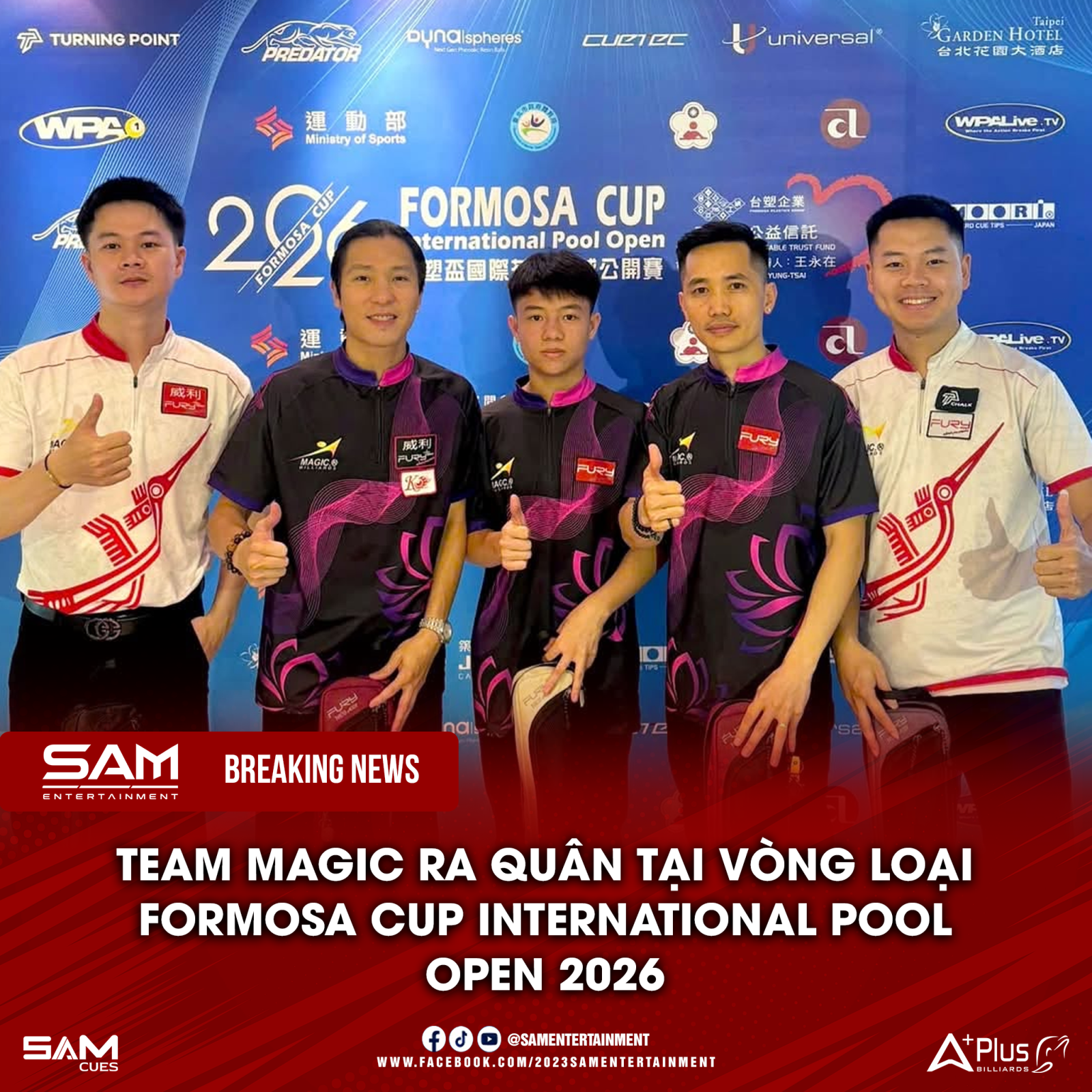 TEAM MAGIC RA QUÂN TẠI VÒNG LOẠI FORMOSA CUP INTERNATIONAL POOL OPEN 2026