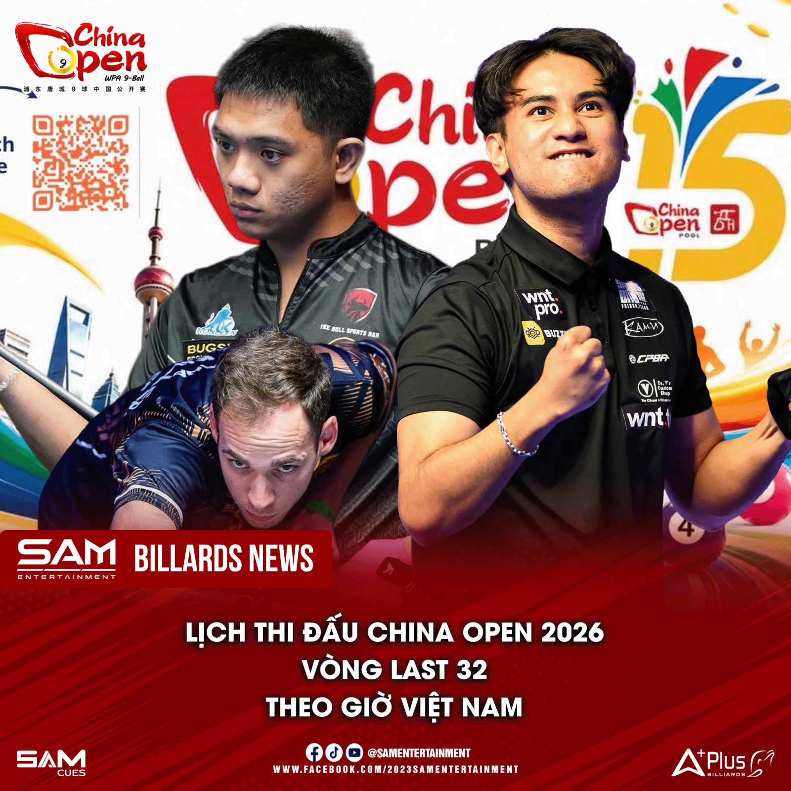 Lịch thi đấu Last 32 China Open 2026 ngày 11/09