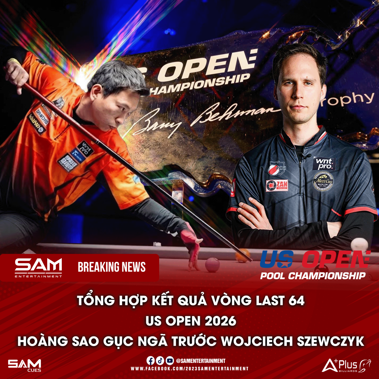 Tổng hợp kết quả Last 64 US Open 2026: Dương Quốc Hoàng dừng bước sau trận thua sát nút 9-10