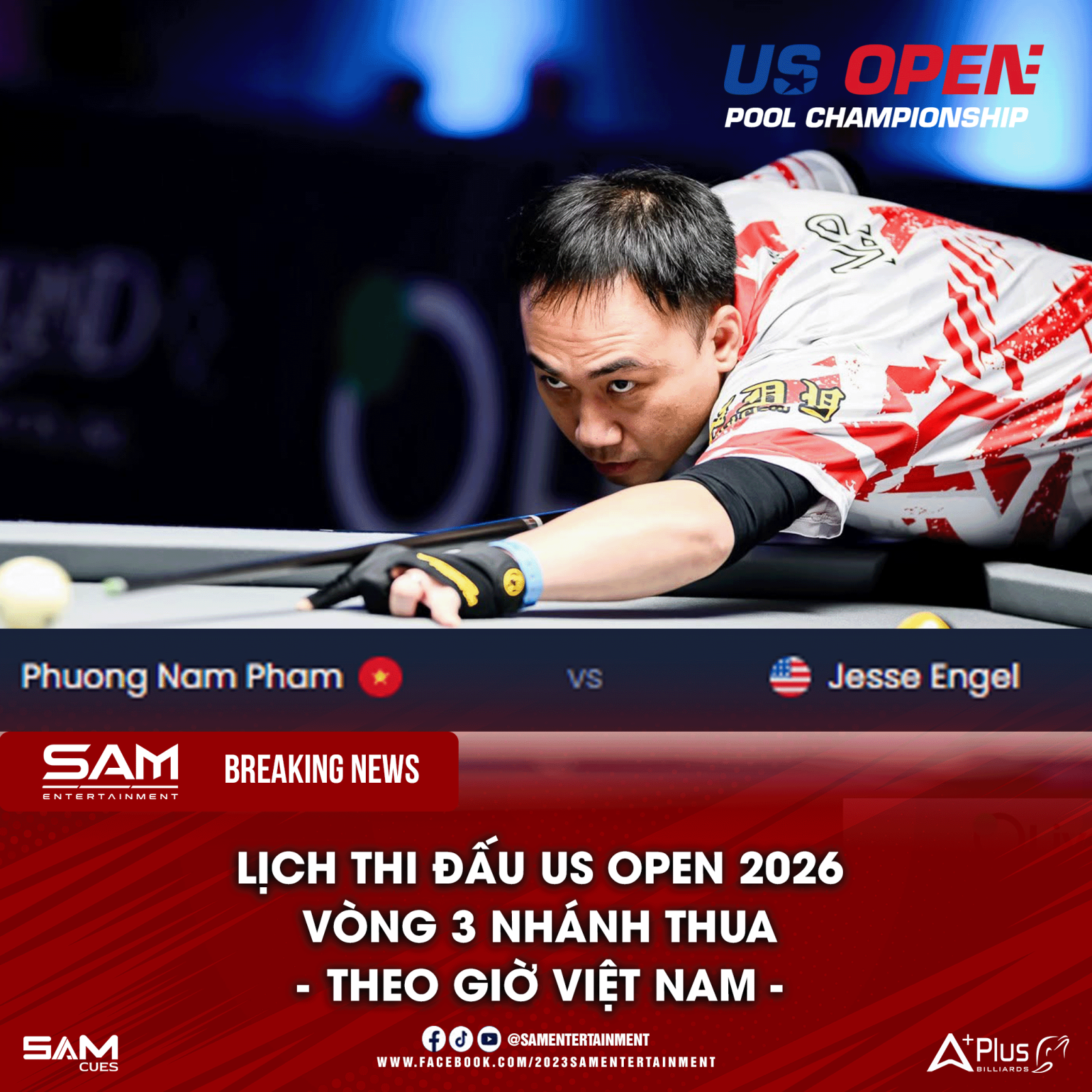 Lịch thi đấu Round 3 nhánh thua US Open 2026 theo giờ Việt Nam: Phạm Phương Nam gặp Jesse Engel
