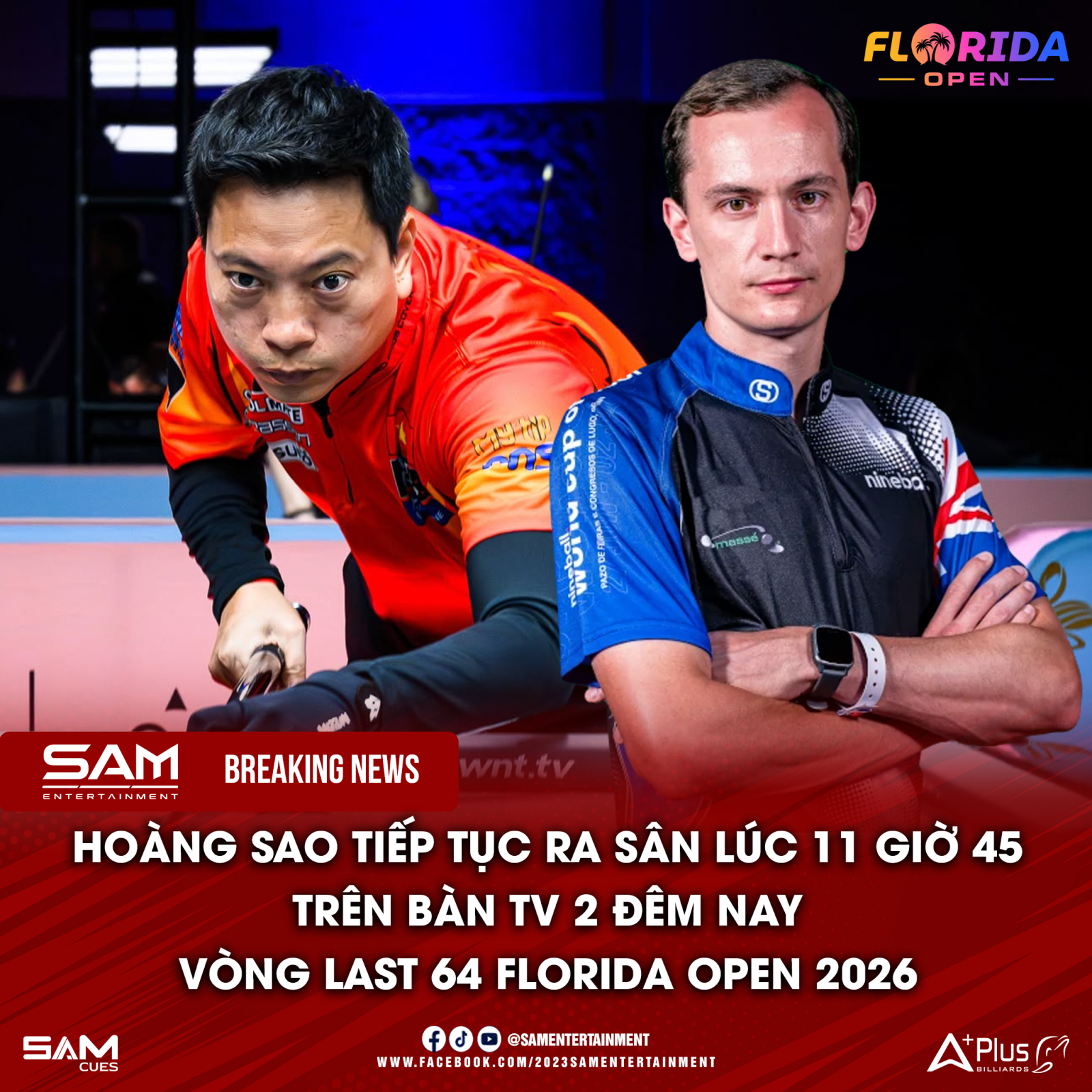 LỊCH THI ĐẤU VÒNG LAST 64 – FLORIDA OPEN 2026